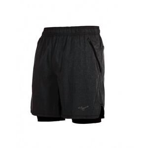 NEW MIZUNO men's alpha eco 7" 2-n-1 running short in black